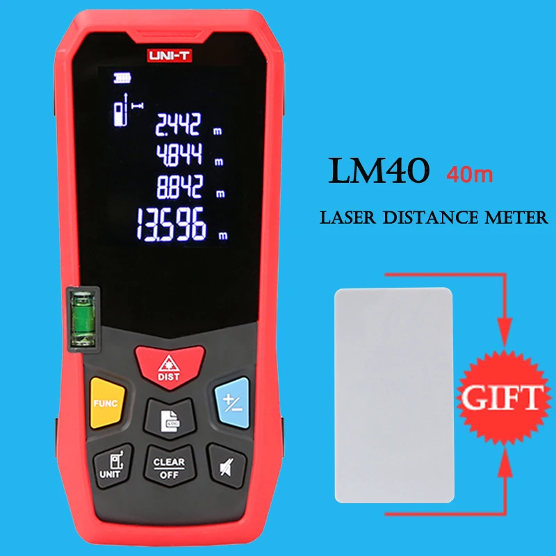 UNI-T LM40 LM50 LM60 LM80 LM100 LM120 LM150 лазерный дальномер; Инфракрасный измерительный прибор/Электронный лазер линейка - Цвет: LM40(gift)