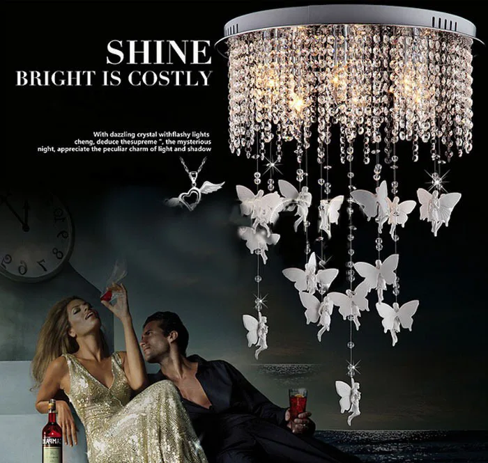 Современные модные круглые хрустальные светильники для гостиной спальни