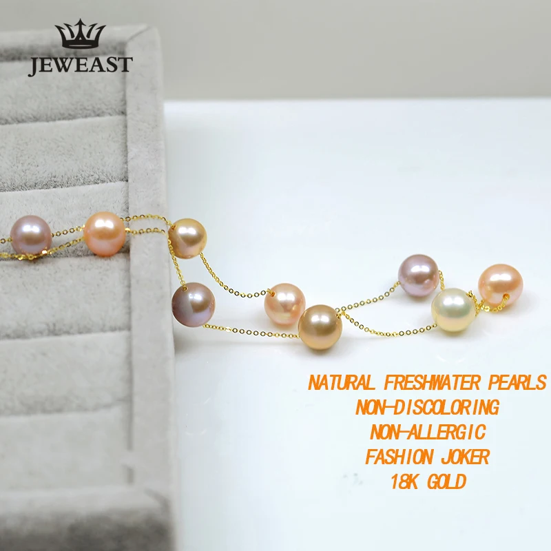 Жемчужное ожерелье с кулоном, 18k чистого золота, подарок для девушек и женщин, натуральный жемчуг, сплошное ожерелье, супер новинка, модные партии оптом скидка