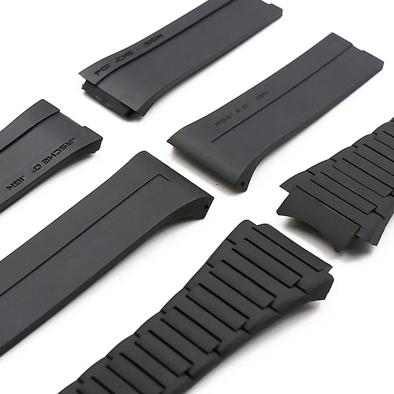 Rubber strap men's outdoor sports waterproof watch accessories for porsche design6620P6750P6780 strap women watch band