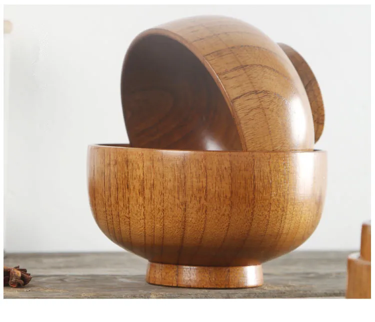 1 шт. японский Стиль Натуральный Деревянный Круглый Салатник кухня Bamboo ручная