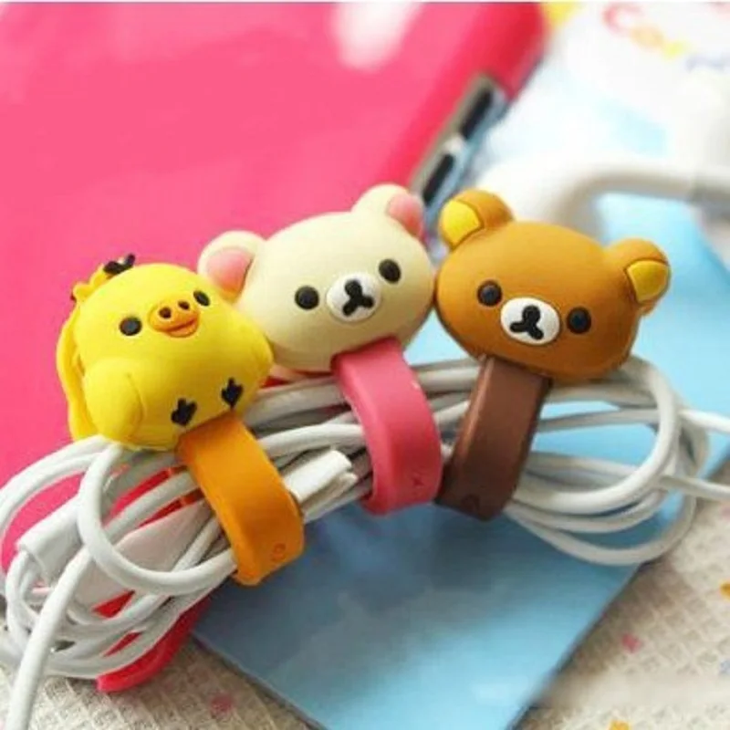 4 шт. Kawaii Bear Кабель для Цыпленок защита от наматывания кабель передачи данных