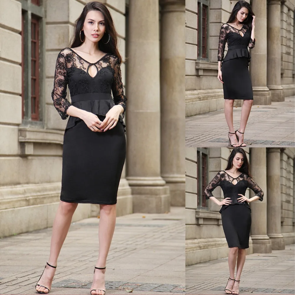 Новинка 2017 женское элегантное сексуальное кружевное вечернее платье футляр с