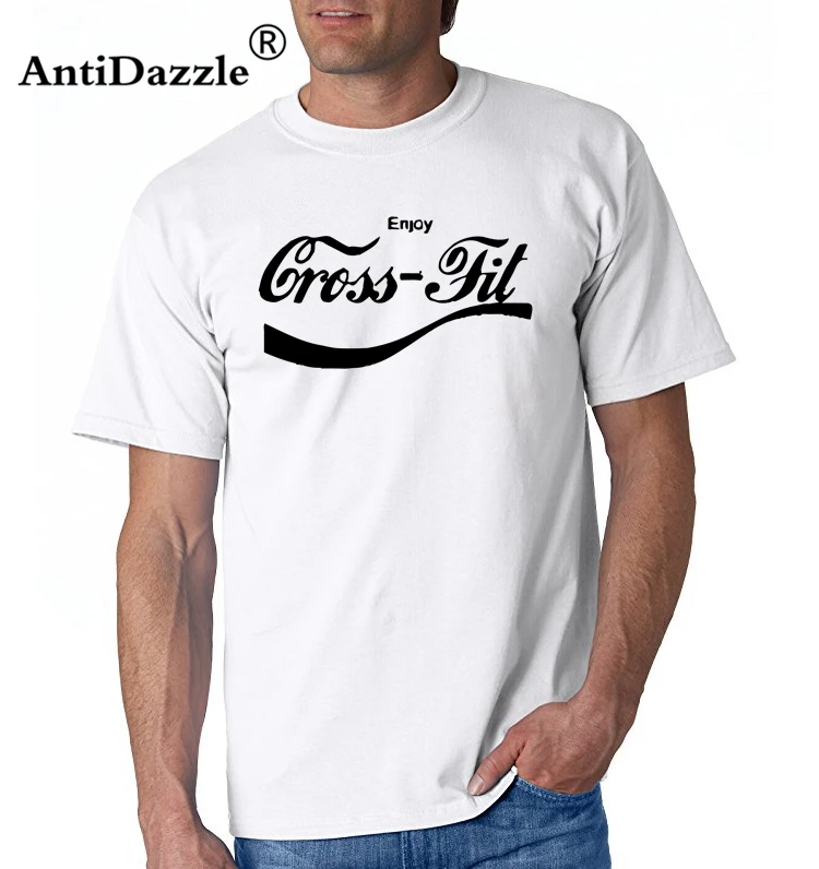 Enjoy Cross Fit Coke - The Real Deal Gyms Trainer Workout T shirt Mens Fashion Novelty Short Sleeve Tee Tops Clothes |