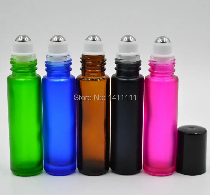 2000 шт./лот 10 мл 1/3 унции синий/зеленый/розовый/черный/янтарный смешанный рулон на