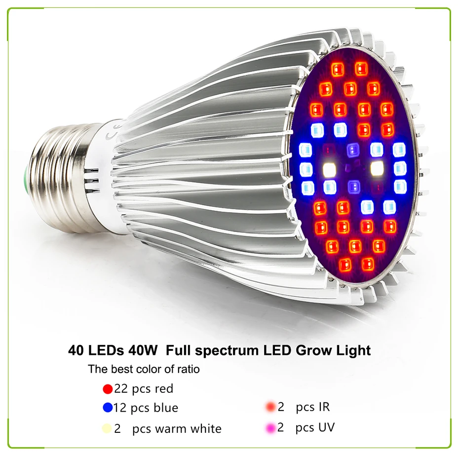 Светодиодная лампа для выращивания растений E27 5730SMD 10 Вт 15 Вт 25 Вт 45 Вт полный спектр фитолампы для растений цветок ламповый аквариум сеялка садоводства фитолампа палатка гроубокс гроутент