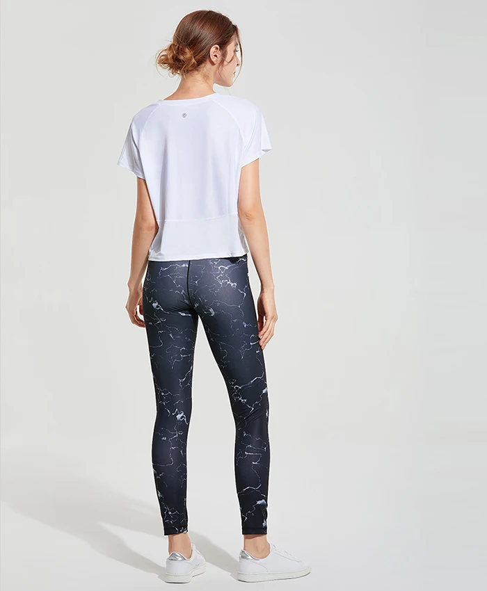 CRZ YOGA women's UPF 50+ UV/Sun защитная сетка с коротким рукавом укороченный спортивная рубашка