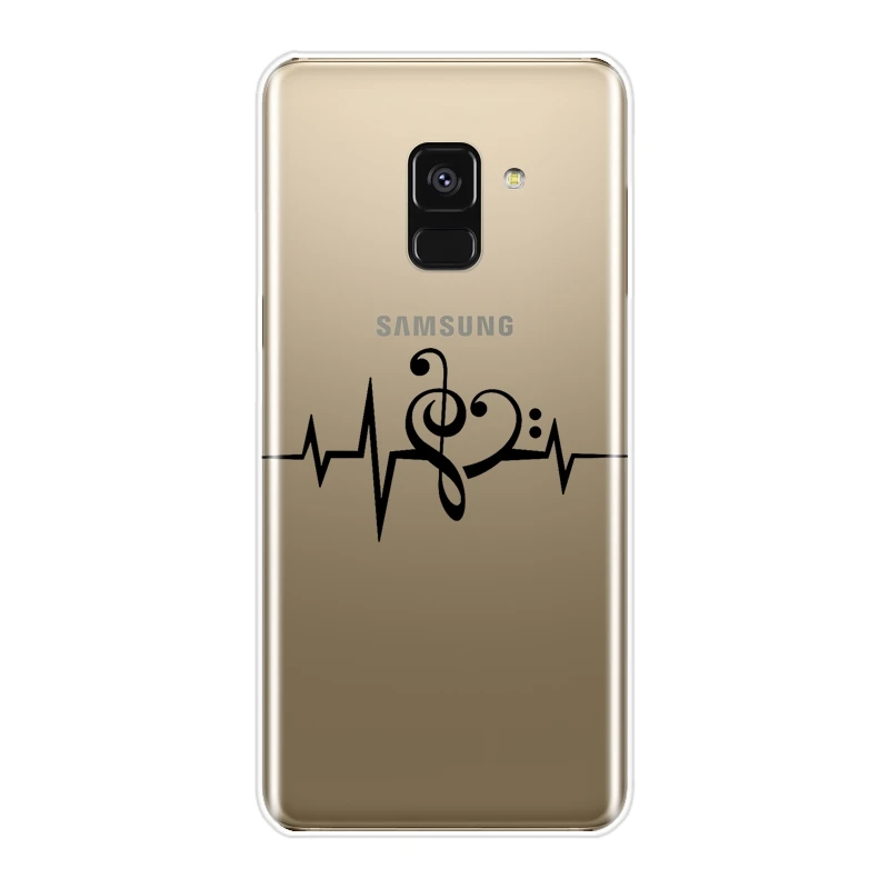 Чехол для Samsung Galaxy A5 A7 2018 A6 A8 Plus Мягкая силиконовая задняя крышка с музыкальными