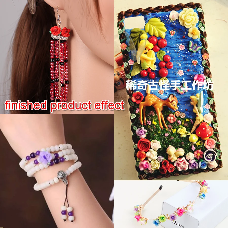 Полимерная глина 20 шт./лот 12 мм в виде Розы|flower wing|decorative wall flowersflower garden oil painting |