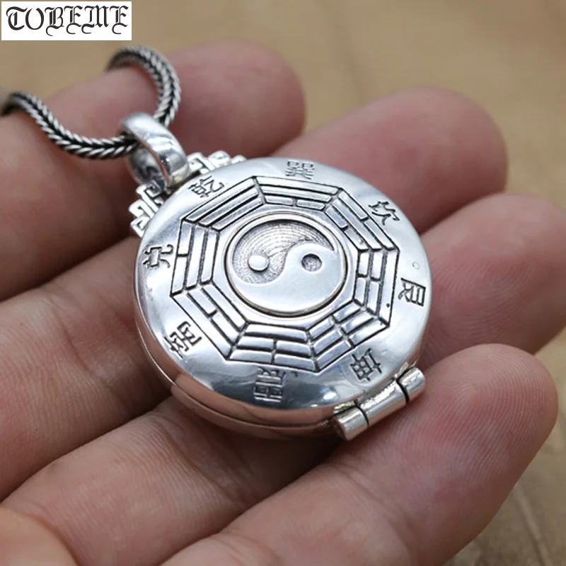 Новинка! 100% Серебро 925 фэншуй Yinyang коробка кулон Настоящее чистое серебро