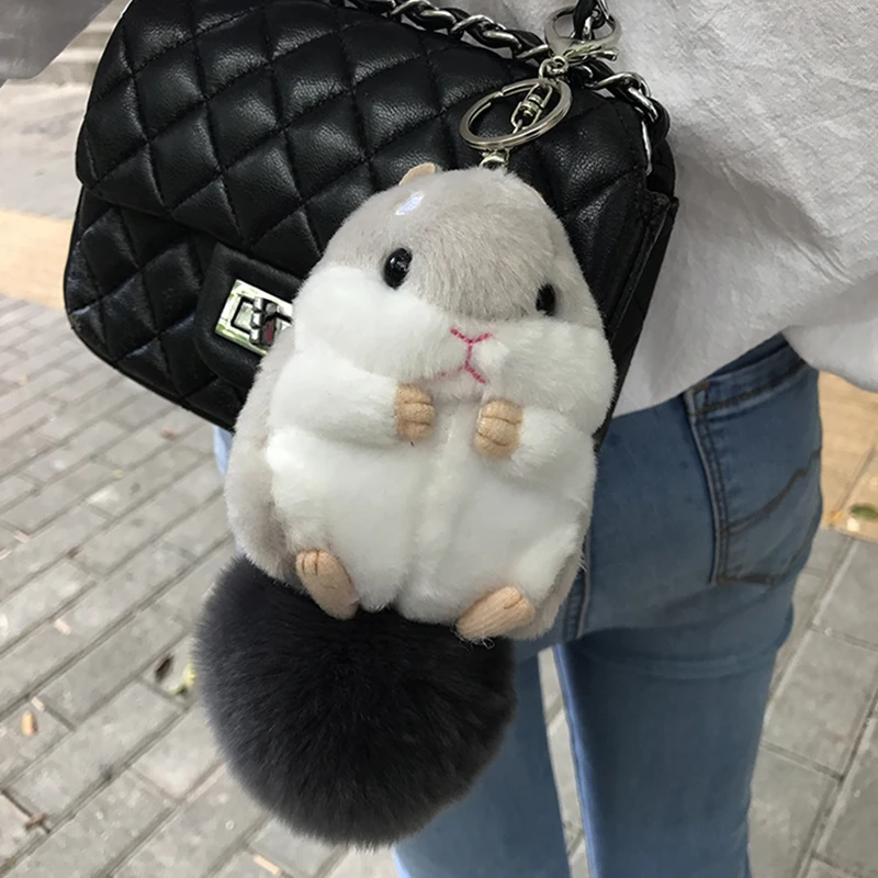 1 шт./компл. хит продаж милые брелоки с изображением хомяка меховые брелки для