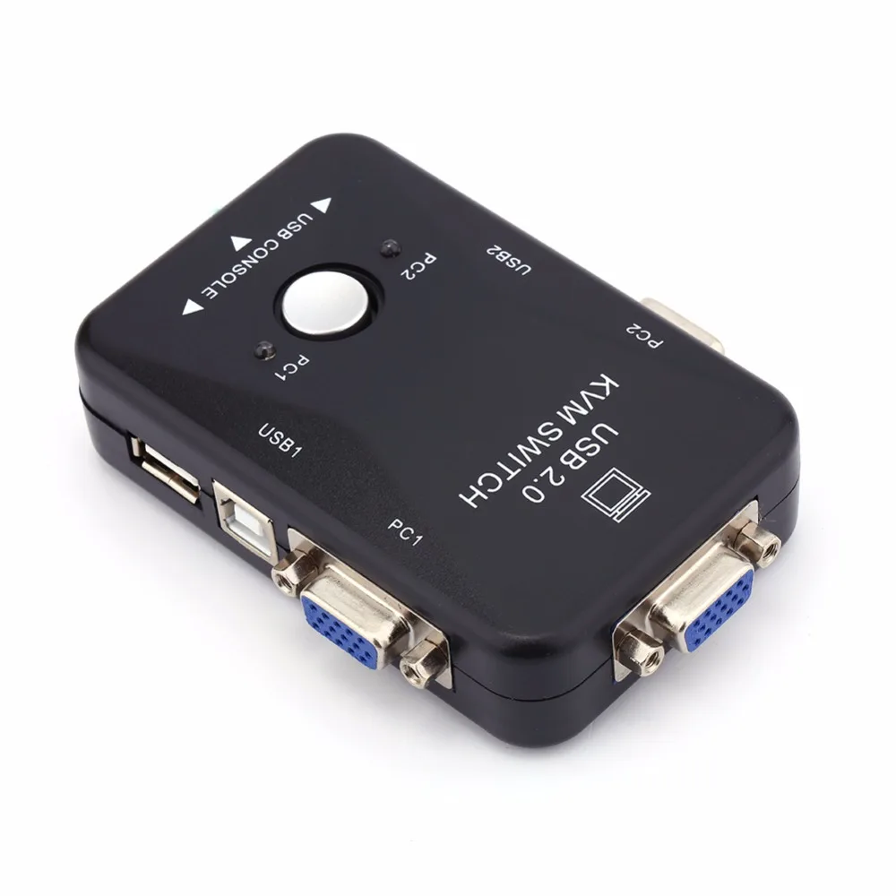 2 порта USB KVM VGA/переключатель SVGA коробка для обмена ПК мышь клавиатура