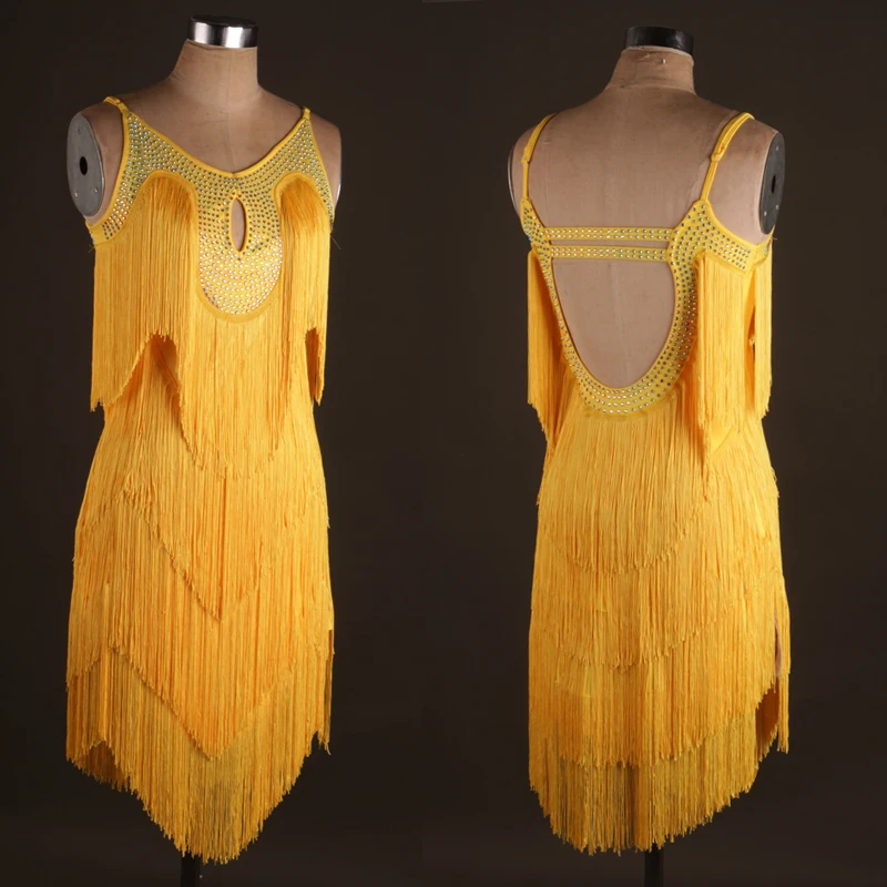 

NEW! spandex latin dance costumes senior sexy stones tassel latin dance dress for women latin dance compeititon dresses XXS-6XL