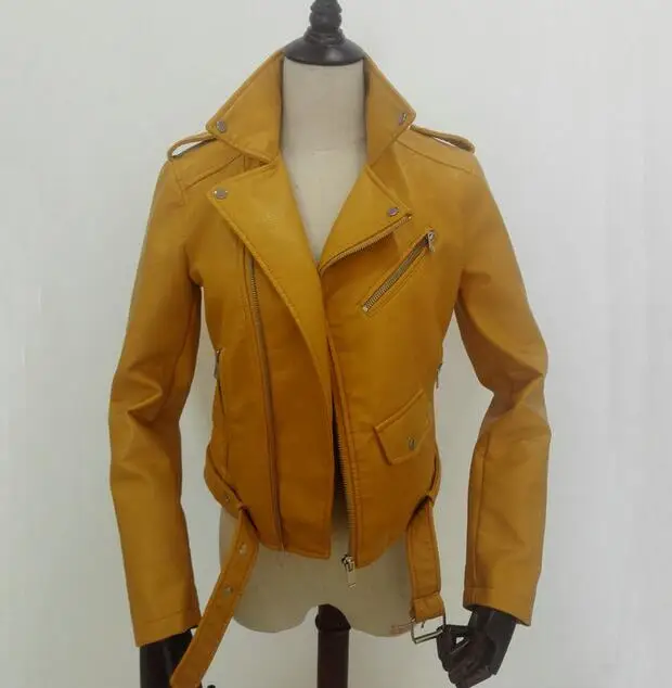 Женская кожаная куртка Xdg100 на молнии яркая новинка женская куртка|women leather