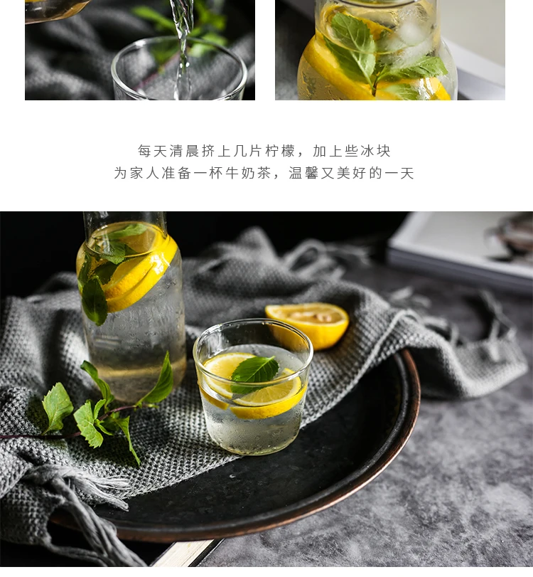 Мини-стеклянная бутылка для воды термостойкий контейнер для сока кувшины для напитков цветочный чайник чашки для молока домашний поставщик бар посуда для напитков