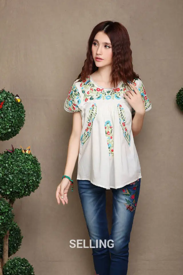 Новая летняя Свободная блузка рубашка с цветочной вышивкой для беременных 4