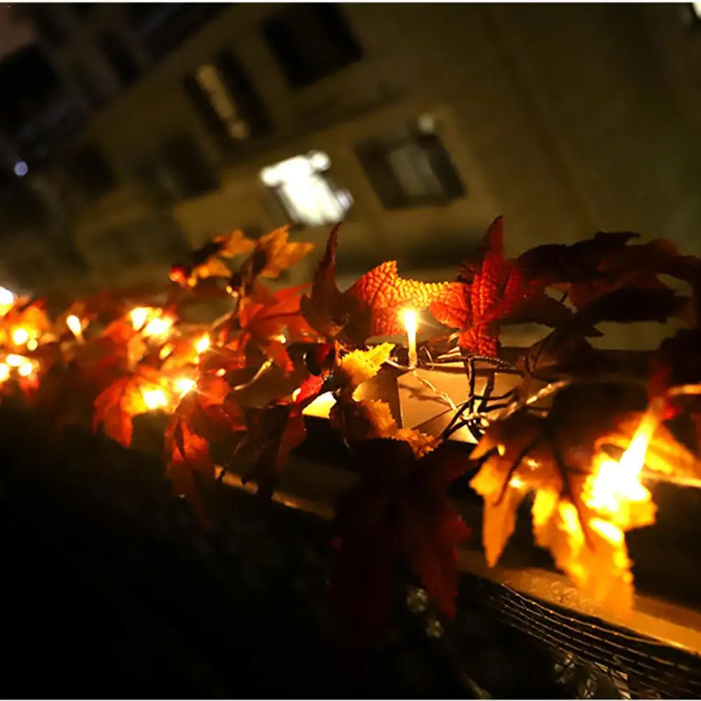 Благодарения венок гирлянды светильник s светодиоды с кленовыми листьями
