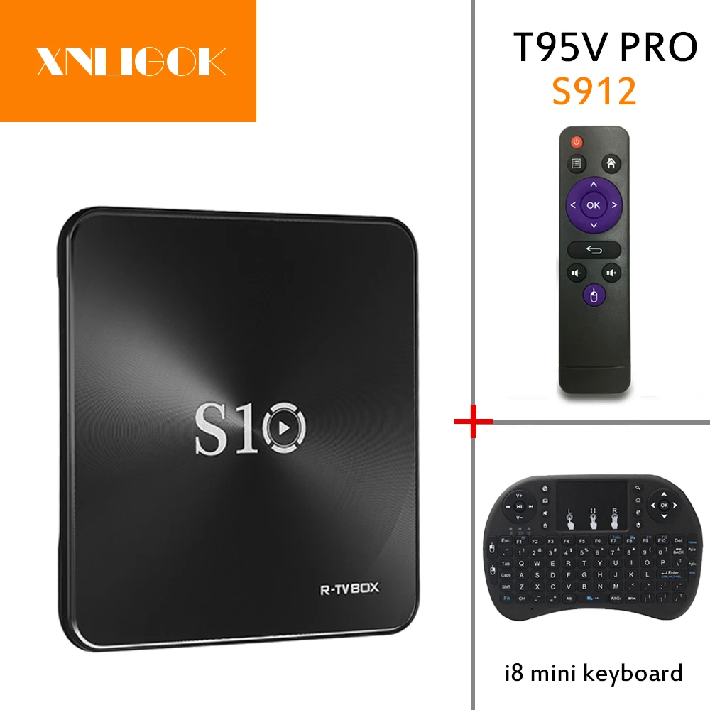 2018 Горячая продажа R TV коробка 3D 4K Android 7 1 S10 Смарт ТВ 2G/3G DDR4 16G/32G Amlogic S912