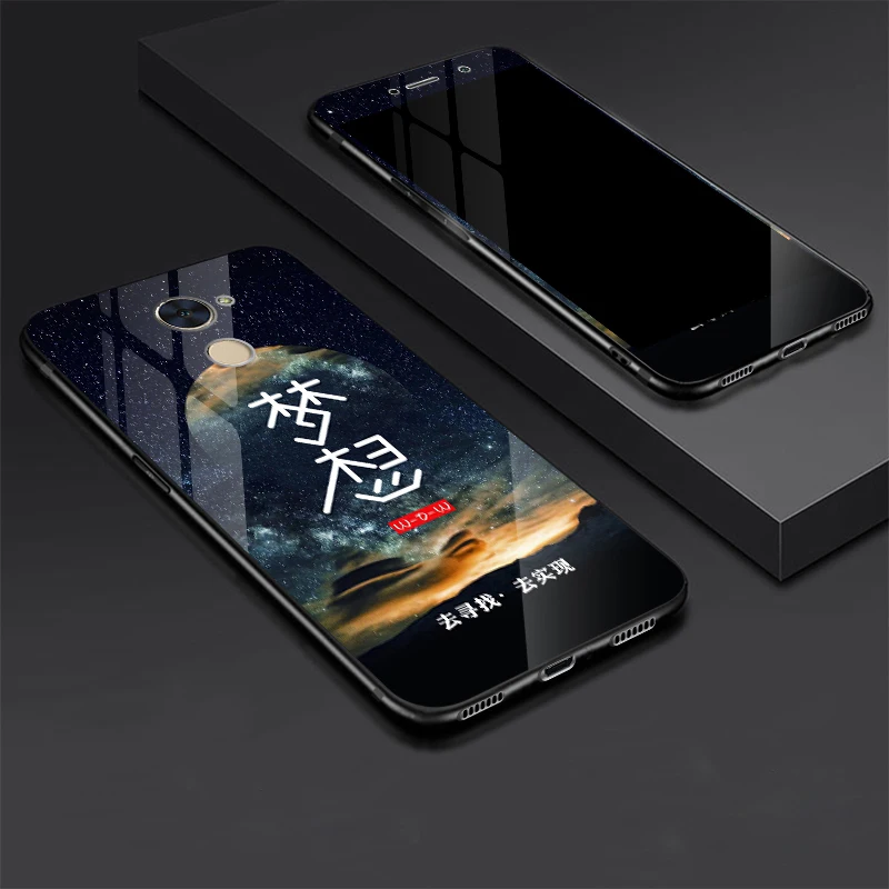 Для Huawei Y7 Prime Enjoy 7 Plus чехол из закаленного стекла + Закаленное стекло Защитная