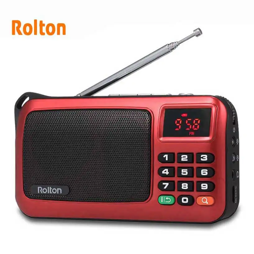 Цифровой портативный мини fm-радио Rolton, dab радио, портативный am FM radyo музыкальный плеер, динамик TF USB с фонариком, проверка денег
