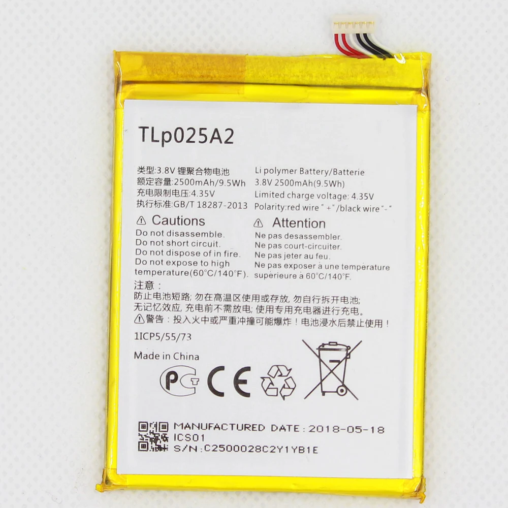ISUNOO 10 шт./лот 2500 мАч внутренняя Замена батареи для Alcatel One Touch TLp025A2