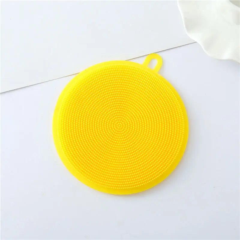 Yellow-1PC Многофункциональная силиконовая губка, щетка для чистки чаши, силиконовая губка для чистки посуды, кухонный горшок, очиститель, инструмент для мытья - Цвет: Yellow-1PC