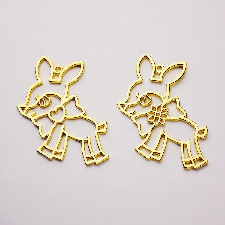 5 шт./лот металлическая оправа с изображением кота оленя подвесная установка