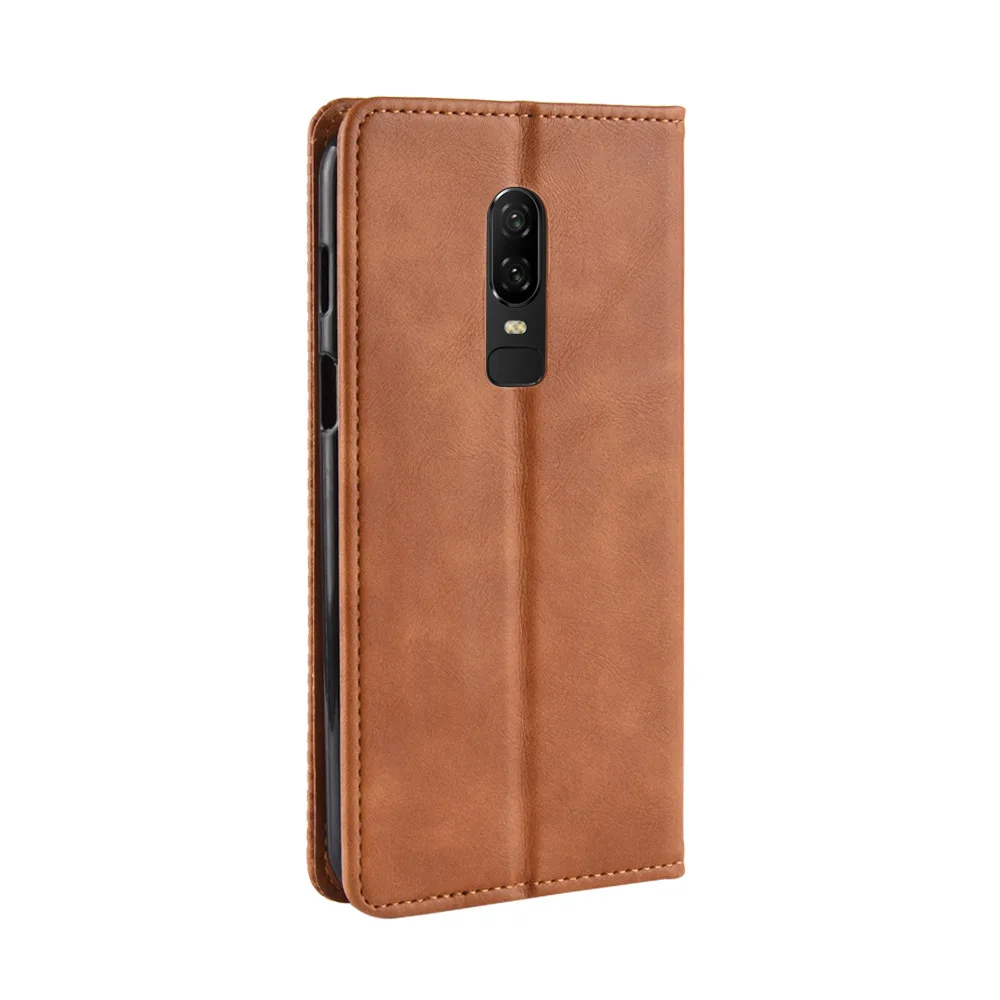 Магнитный винтажный кожаный чехол премиум класса для Oneplus 6 Six One Plus A6000 A6003 с