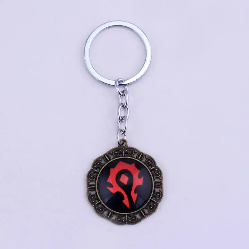 MQCHUN Игра Ювелирные изделия World of Warcraft WOW стеклянные брелки из кабошона винтажные из металлического сплава брелок для ключей для мужчин подарки для мальчиков