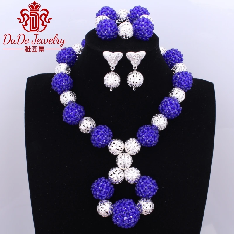 2018 новейшие комплекты ювелирных украшений королевский синий для свадебной