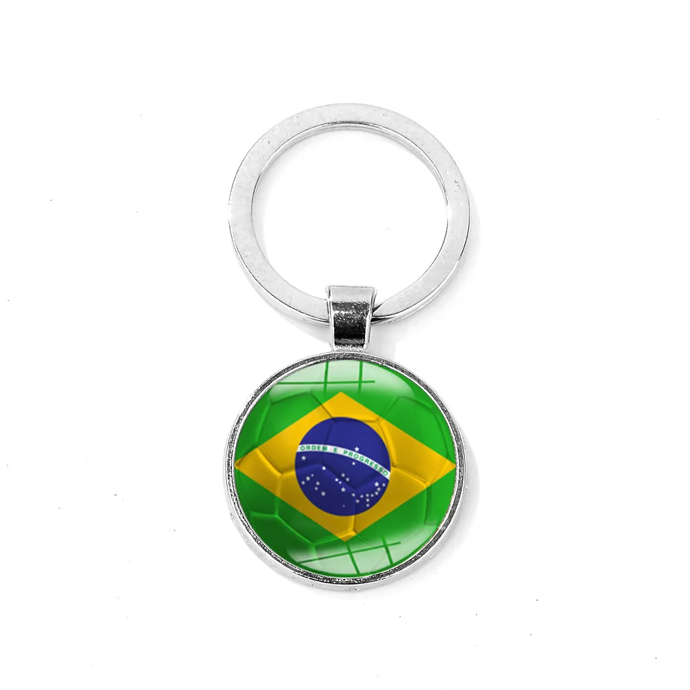 Brazil SIAN мир моды Национальный флаг брелок США, Великобритании, Бразилии России Творческий Футбол печатных брелок страна футбольный клуб любителей подарок - Цвет: Brazil