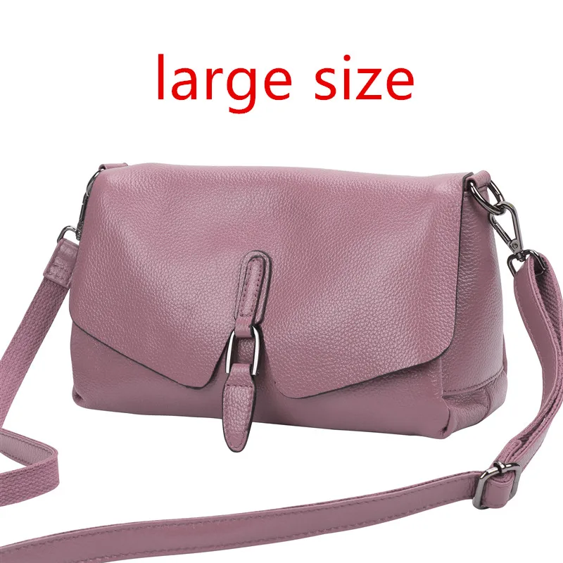 Taro purple L Сумка из чистой кожи, новинка, кожаная сумка через плечо, женская модная сумка с дикой текстурой, первый слой кожи, Портативная сумка - Цвет: Taro purple L