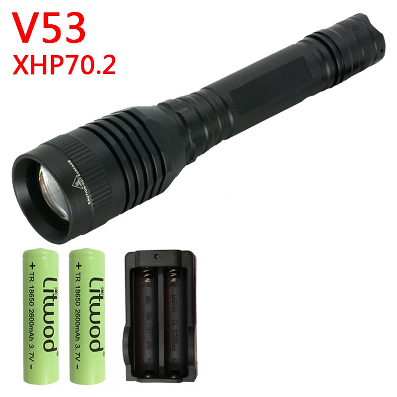 Litwod Z20V53 CREE XHP70.2 конвой Объектив 32 Вт чип-Лампа 18650 3200lm Мощный тактический светодиодный фонарик Фонарь масштабируемый светильник - Испускаемый цвет: Option B