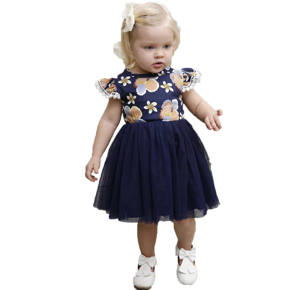 Платье-пачка для маленьких девочек платье с цветочным принтом в стиле пэчворк