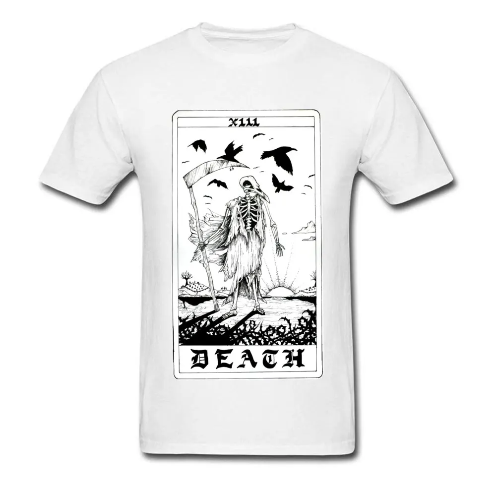 2018 Мужская Футболка Death Tarot футболки с карточками принт Grim Reaper одежда уличные