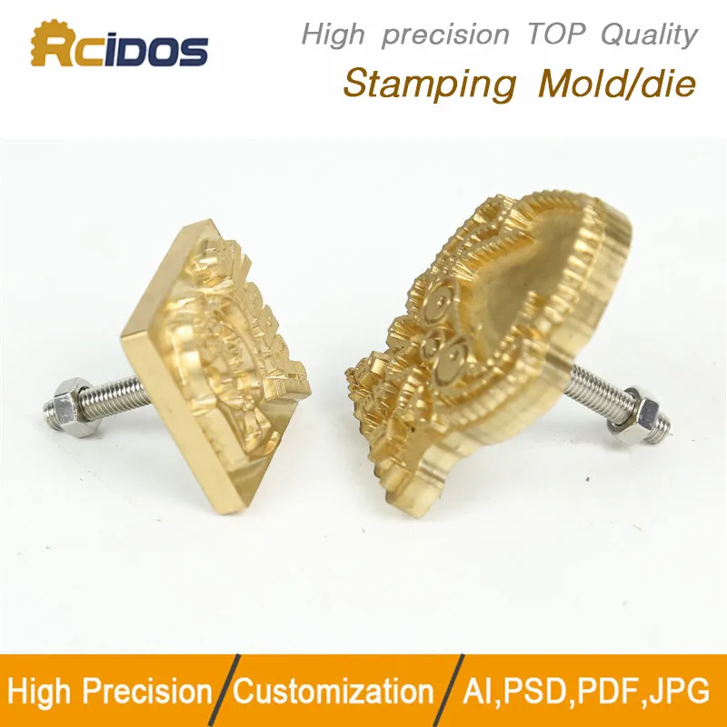 

Brass Stamping Machine Mold,RCIDOS CNC Engraving Mold/Hot Foil Stamping Cliche,Leather Bronzing Die,Cake Marks Stamp