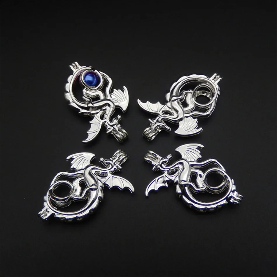 10 шт. яркие серебряные подвески из цинкового сплава с жемчужной клеткой