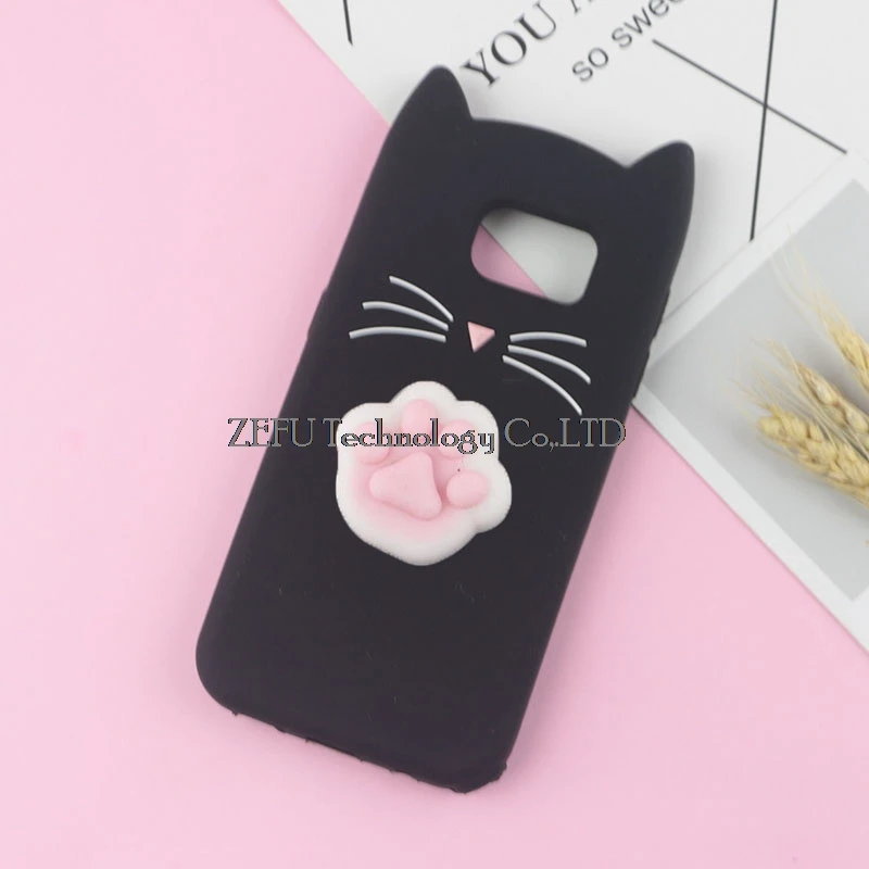 3D милый японский блестящий чехол с бородатым котом для samsung Galaxy S3 Neo S5 S6 S7 Edge S8 S9 Plus S10e S10 Lite милый мягкий чехол