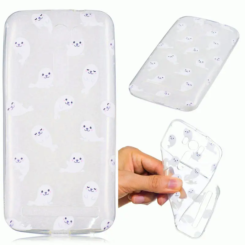 ZenFone 2 Laser ZE500KL Silicone Case Transparent Animal Silicon TPU Skin Soft Back Cover for Asus Zenfone |