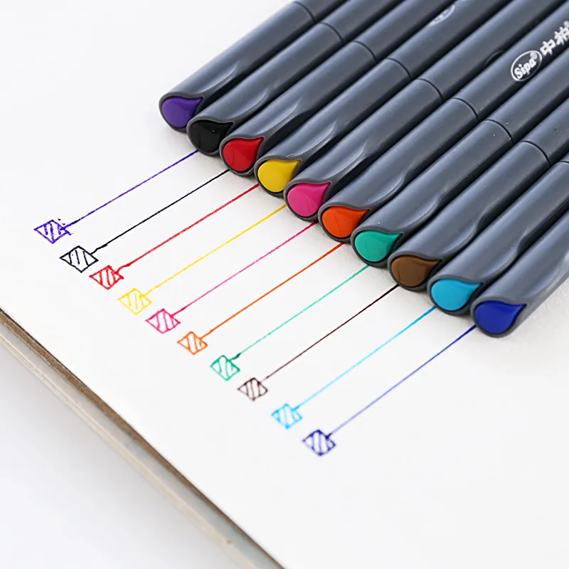 Colorful 10 pcs EZONE 10 шт./компл. 0,38 мм гелевая ручка искусство Минималистичная 10 цветная ручка-закладка фломастеры писчая, для рисования письма школьные принадлежности - Цвет: Colorful 10 pcs