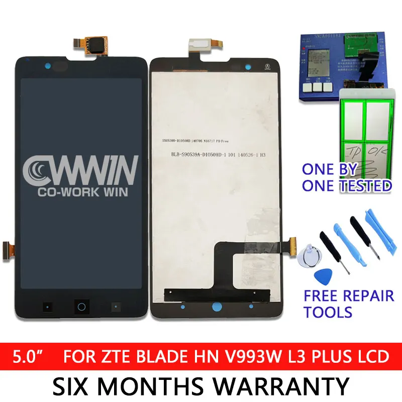 Для ZTE лезвие HN V993W L3 плюс ЖК-дисплей Дисплей Сенсорный экран планшета Ассамблеи 5.0