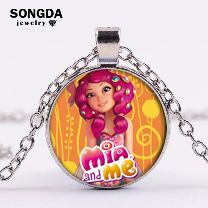 SONGDA классические розовые волосы и Fairy Elf девочка Мия стекло Время камень кулон