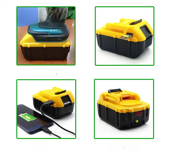 USB Батарея 6000 мАч Замена для Makita BL1815 BL1830 BL1835 LXT400 194204-5 194205-3 194309-1 BDF450 18V(цельнокроеное платье