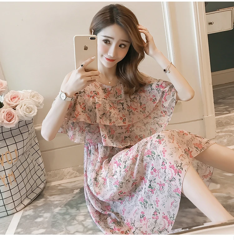 Платья для беременных и кормящих матерей летнее платье жилет розового цвета из