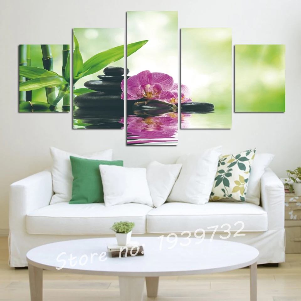 5 шт. Принт плакат холщовые розовые орхидеи украшения Картина маслом модульная