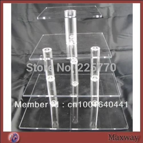 

4 Tiers Square Acrylic Cupcake Stand Wedding Decoration