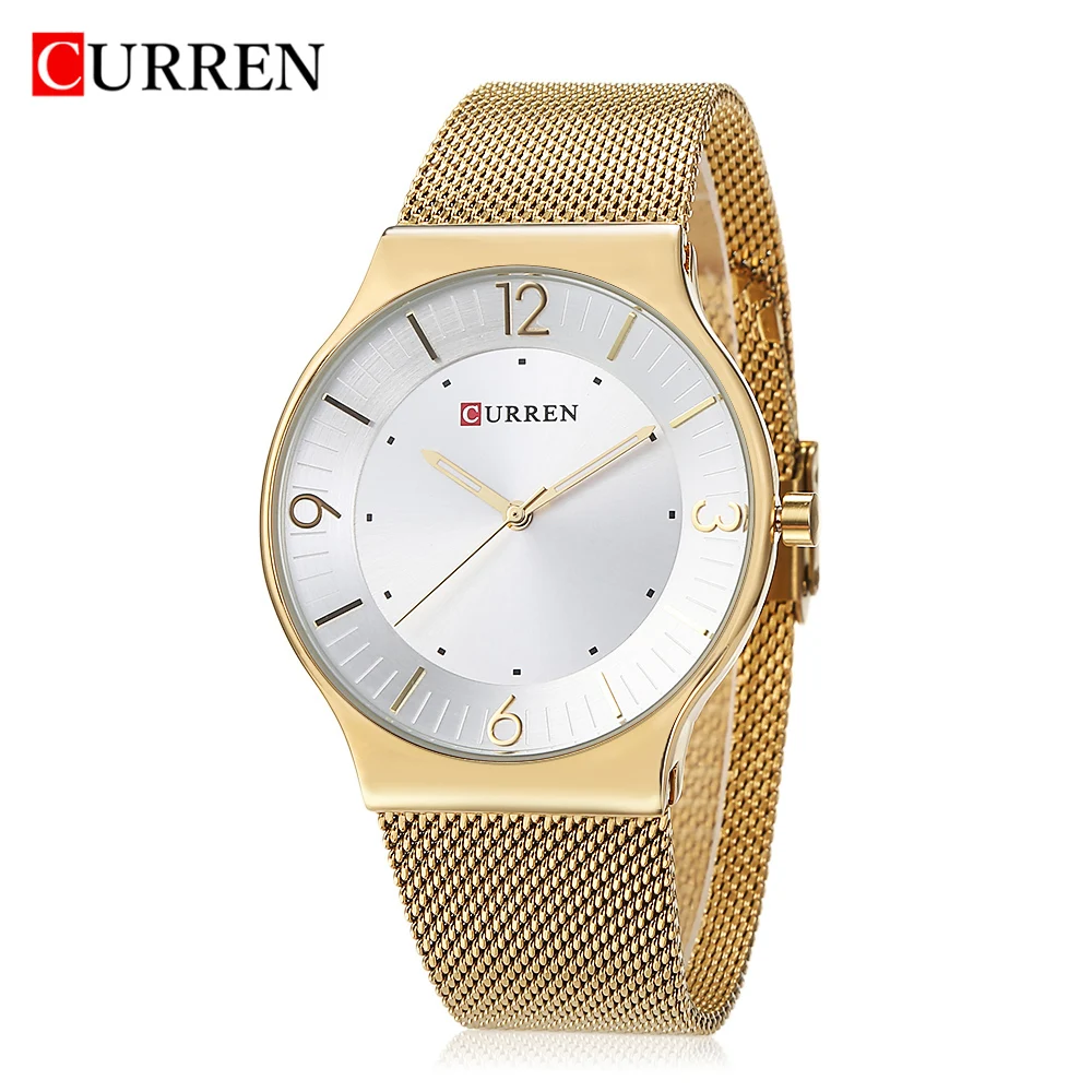 CURREN 8304 Мужские кварцевые часы ультра-тонкий корпус из нержавеющей стали ремешок