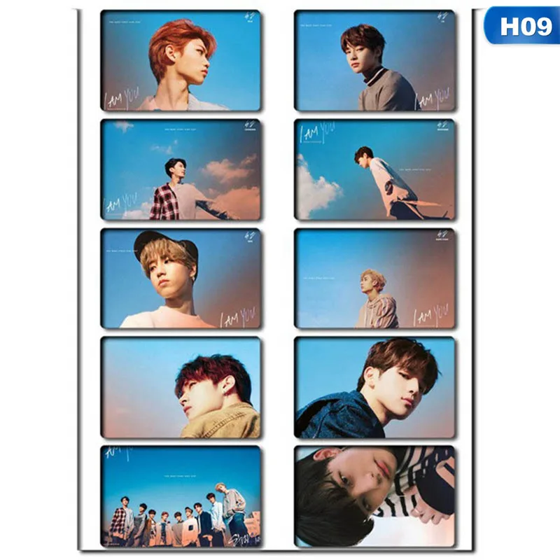 10 шт./компл. K-POP защищает детей липкие фотокарточек; Новая модная матовая автобусная карта наклейки подарок для вентиляторы коллекция - Цвет: 09