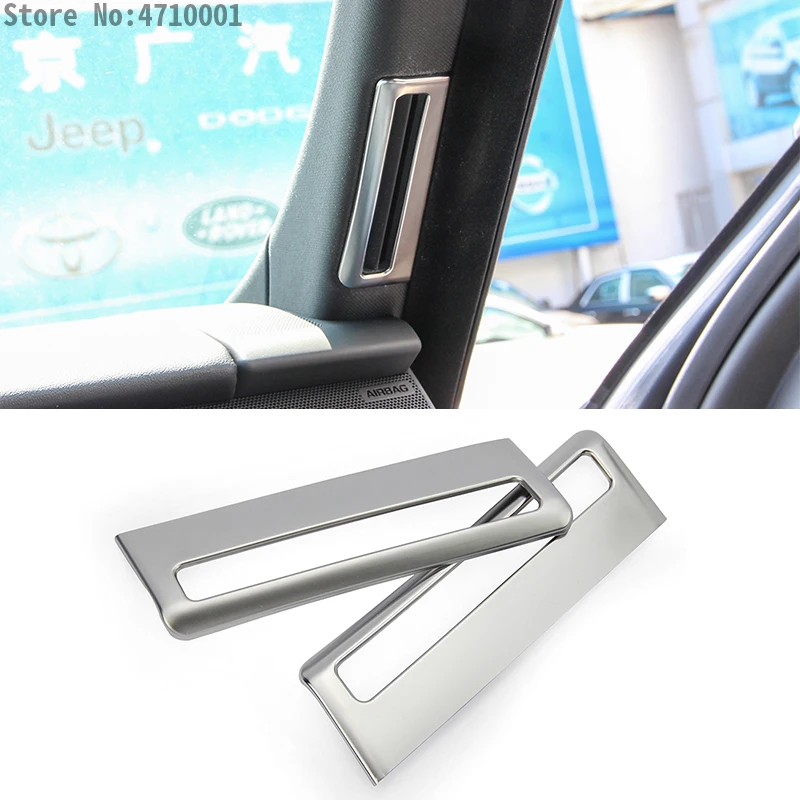 

2pcs ABS Chrome Car A Pillar Air Conditioning Vent Outlet Trim Stickers For Land Rover Range Rover Sport Vogue 2014-2017