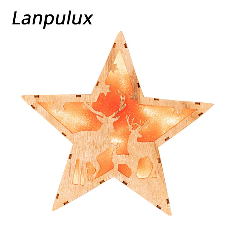 Lanpulux 3D деревянная Ремесленная лампа для дома треугольная Рождественская елка